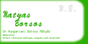 matyas borsos business card