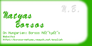 matyas borsos business card